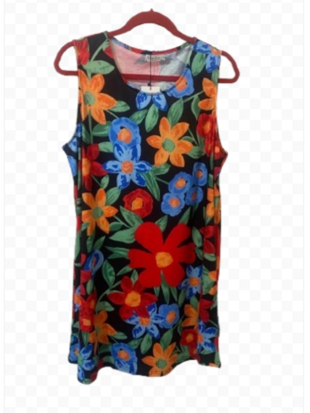 SimpleFun Beach Floral Sleeveless Boho
Tank Sun Dress Side Pockets Summer XL NWT